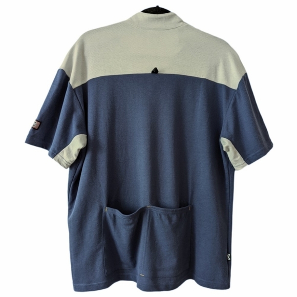 Zoic Men's Blue and Gray V-Neck Zip Front Bike Shirt Size L - Picture 2 of 9
